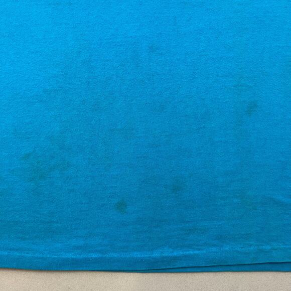 Vintage Blue T-Shirt Adult Small Oneita Blank Single Stitch Basic Made USA 90s - Picture 5 of 13